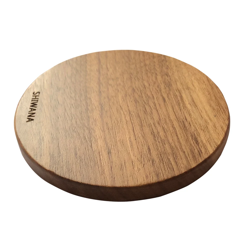 SHIWANA Wooden Wireless Charger 15W Wood Fast Charge Round Charging Pad Stand without Cable