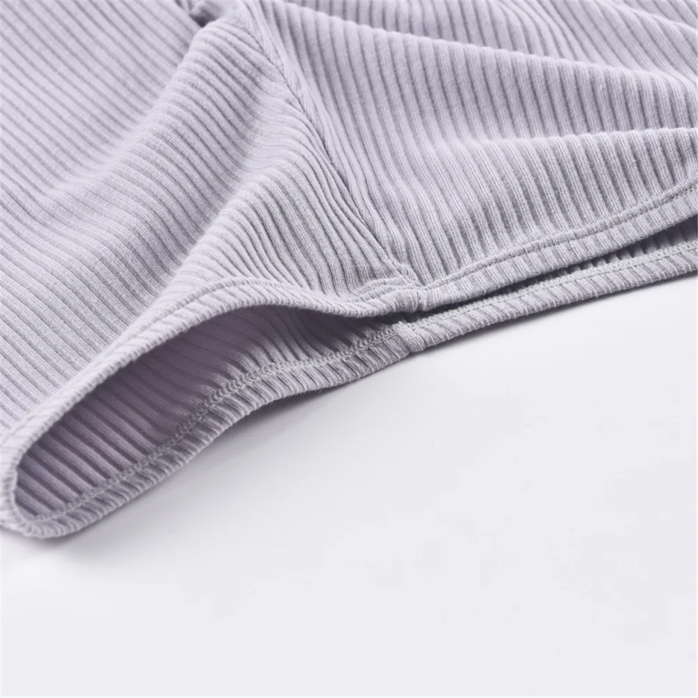 Women Safety Short Pants Lingerie Panties Security Ribbed Striped Seamless Elastic Underwear Boxer Shorts
