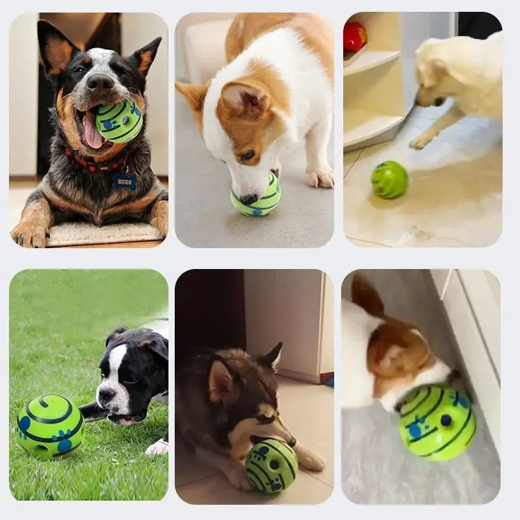 Description Picture 3 of itemDurable Pet Training Ball Funny Sound Interactive Dog Toys Tooth Cleaning Elastic Toys Muti Size Balls Pet Dog Chew Accessories