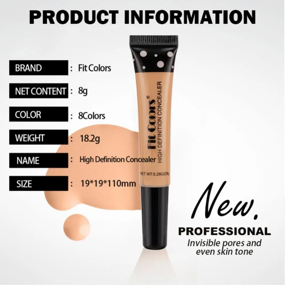 8 Colors Liquid Concealer 8ml Concealer Base Covers Eye Dark Circles Acne Spots Long Lasting Waterproof Corrector Face Makeup