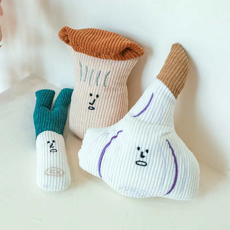 Description Picture 4 of itemIns Dog Toy Birthday Gift Green Onion Garlic Mushroom Squeaky Toy Pet Interactive Toy Imitation Vegetable Toy Photo Accessories