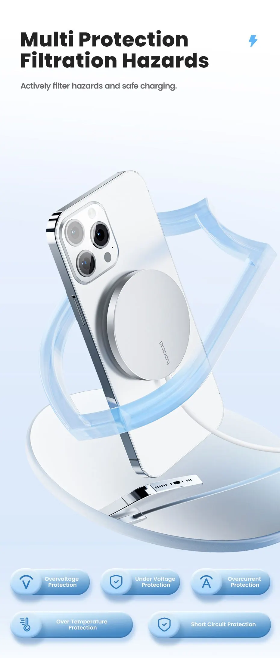 Toocki Magnetic Wireless Charger 15W Fast Charging Wireless Magsafe Charger For iPhone 15 14 13 Pro Max Mini Phone Charger