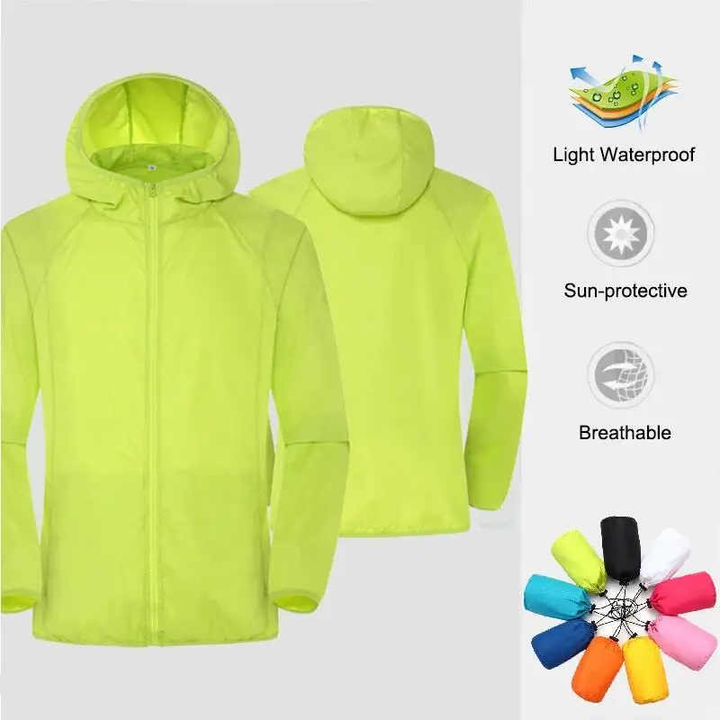 Unisex Outdoor Sun Protection Jackets Lightweight Breathable Women Windbreaker Solid Color Quick-Drying Waterproof Fishing Coat