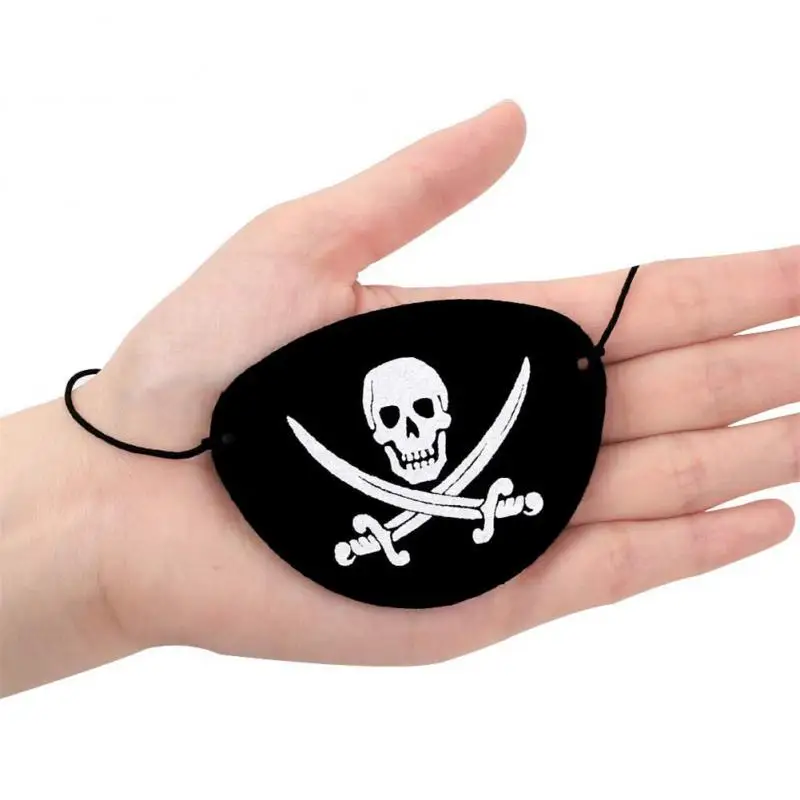 Felt Pirate Eye Patches Halloween Pirate For Kids Theme Party One Eye Skeleton Captain Eyepatch Halloween Party Skull Eye Masks