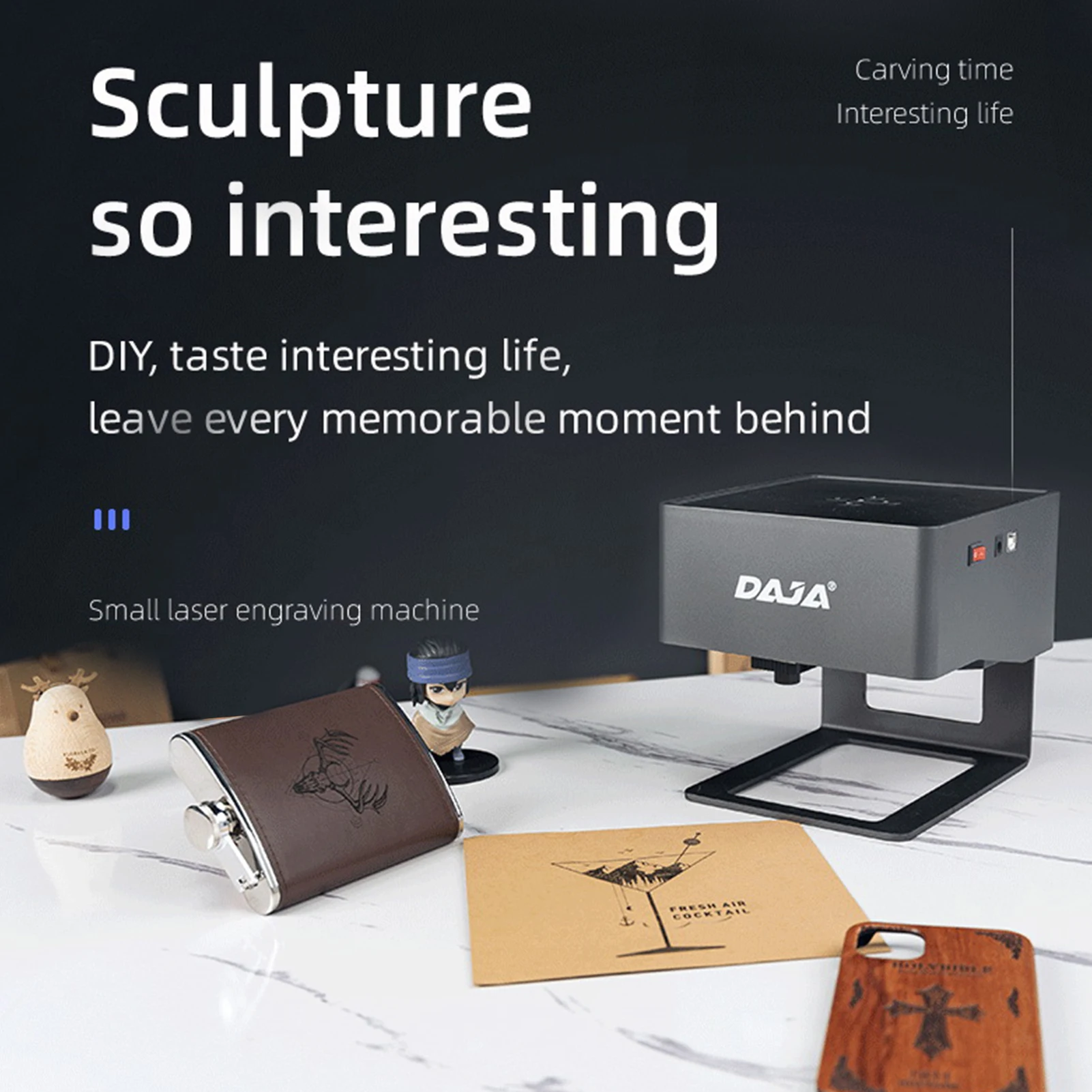 Description Picture 5 of itemDAJA  DJ6 Laser Engraver CNC DIY Laser Marking Machine 3000mw Fast Mini Logo Mark Printer Cutter Woodworking Wood Plastic Bamboo