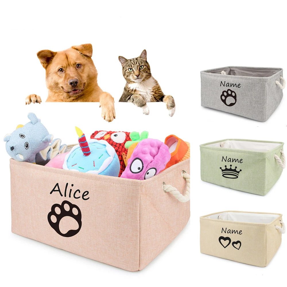 Description Picture 3 of itemBasket Toys Dog Paw Personalized Pet Toy Storage Box For Clothes Custom Cat Product With Name Dog