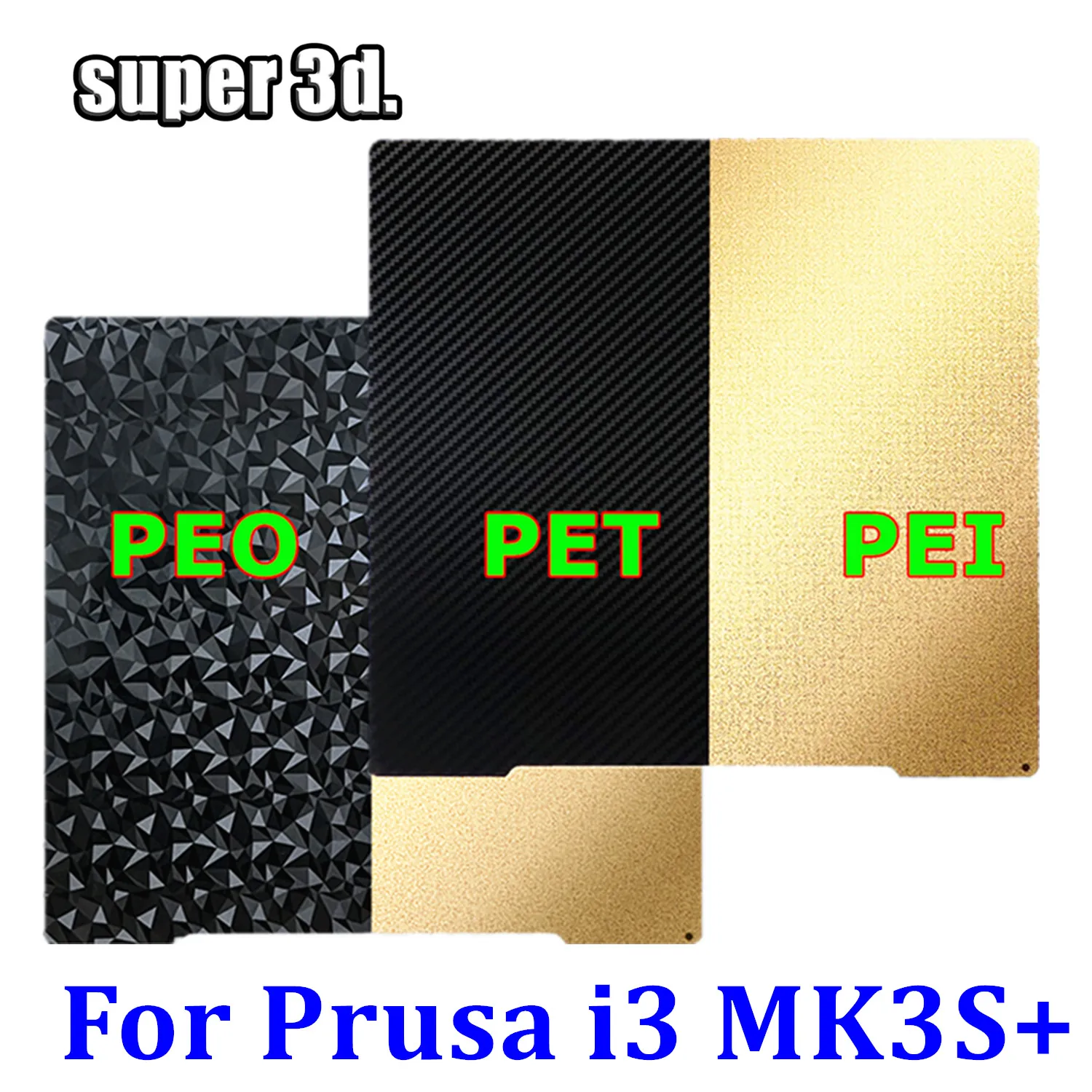For MK3S PEO Plate PEI Sheet Double Sided PET PEI Spring Steel Sheet Magnetic For Prusa i3 MK2.5S Mk3 MK3S+ Build Plate Pei peo