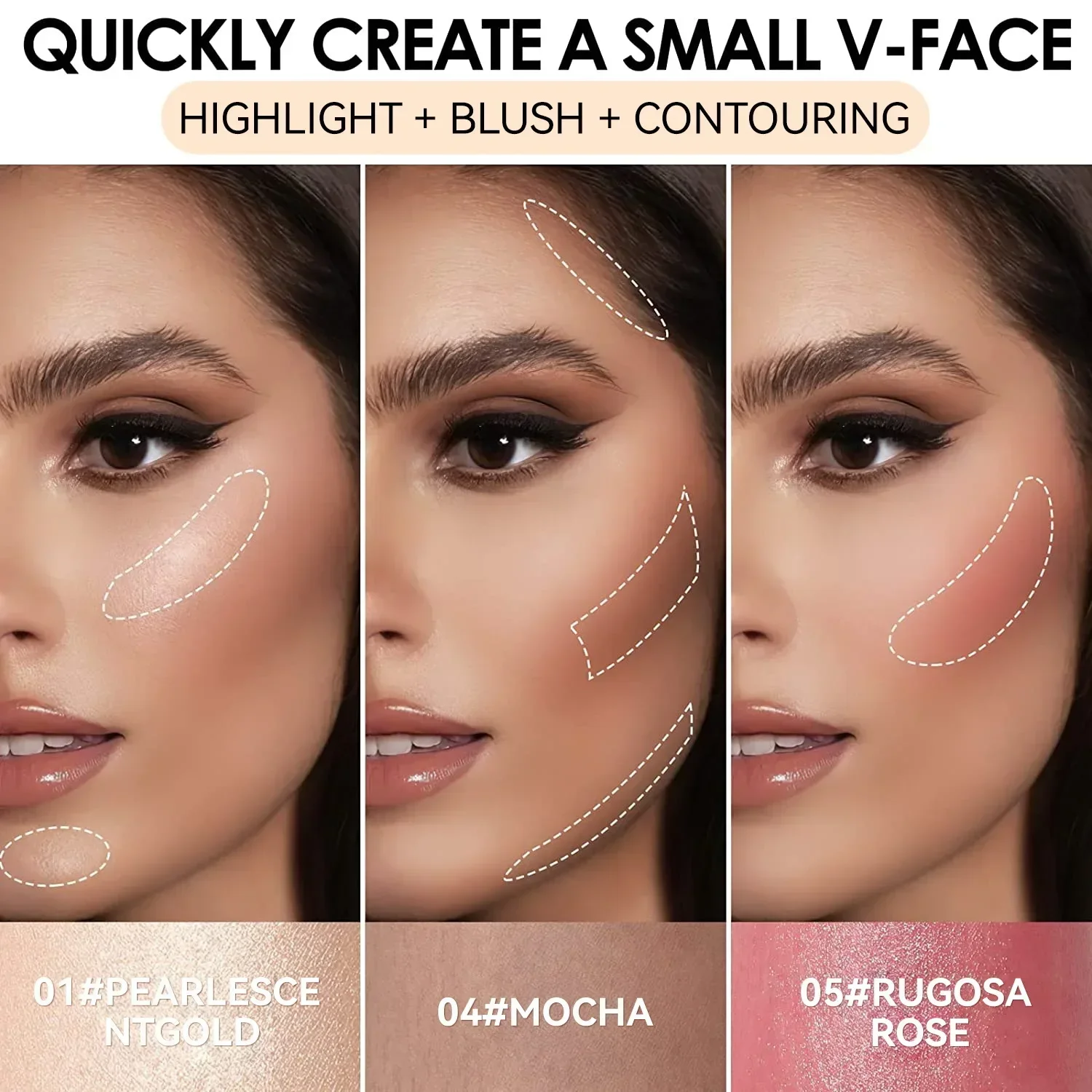 Description Picture 2 of itemWaterproof Face Liquid Contour Concealer Bronzer Sponge Stick Natural Foundation Matte Long Lasting Highlighter Beauty Cosmetics