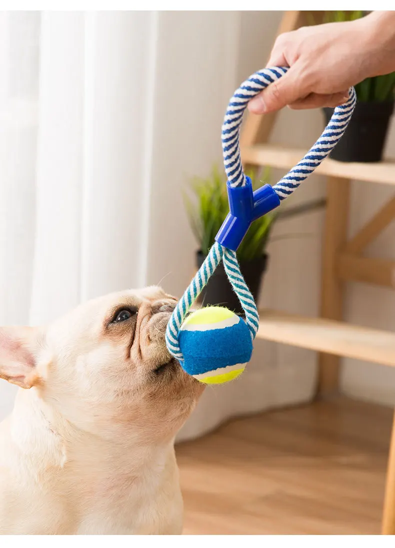 Description Picture 5 of itemDog grinding teeth to relieve depression, knot toy, dog biting rope set, puppy size dog toy ball