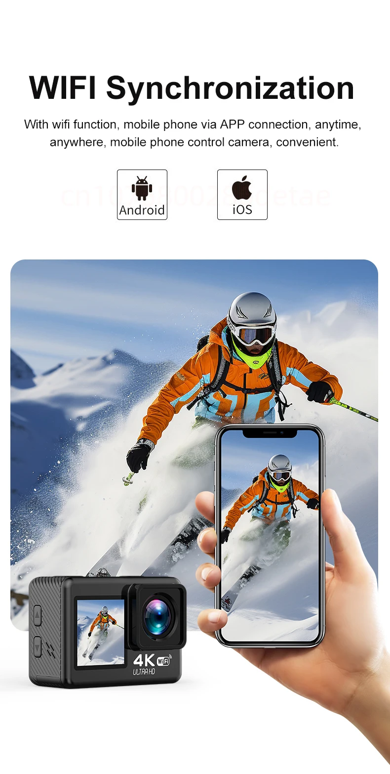 Description Picture 5 of itemWIFI Digital Cameras 4K Ultra-Clear VideoHD DV Dual Screen Video Camera Digital Recording Waterproof Anti-Shake Action Camera