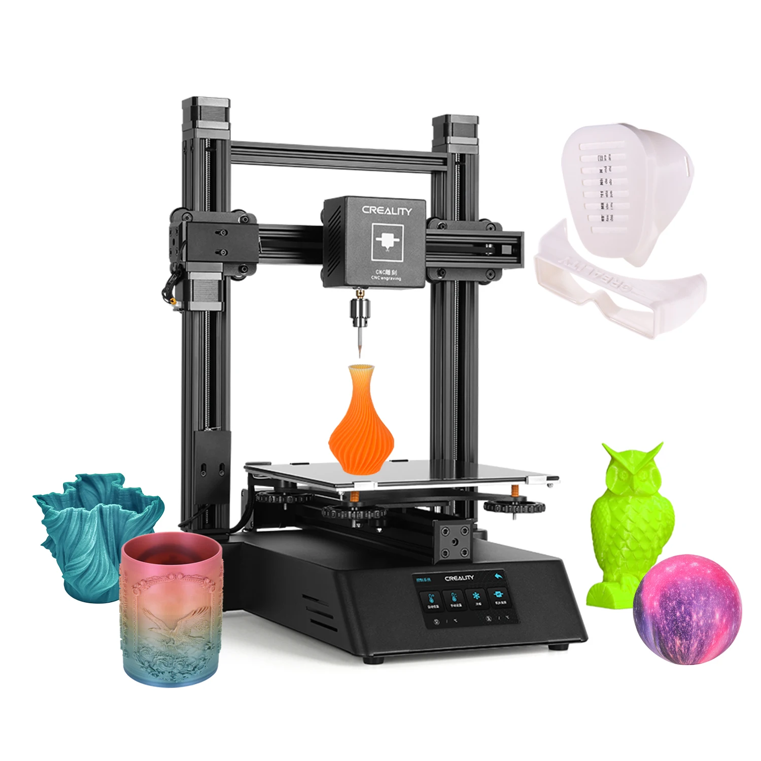 3D Printer 200*200*200mm Build Volume Creality 3D CP-01 3 in 1 4.3 Inch Touchscreen Multifunction Engraving Machine CNC Milling