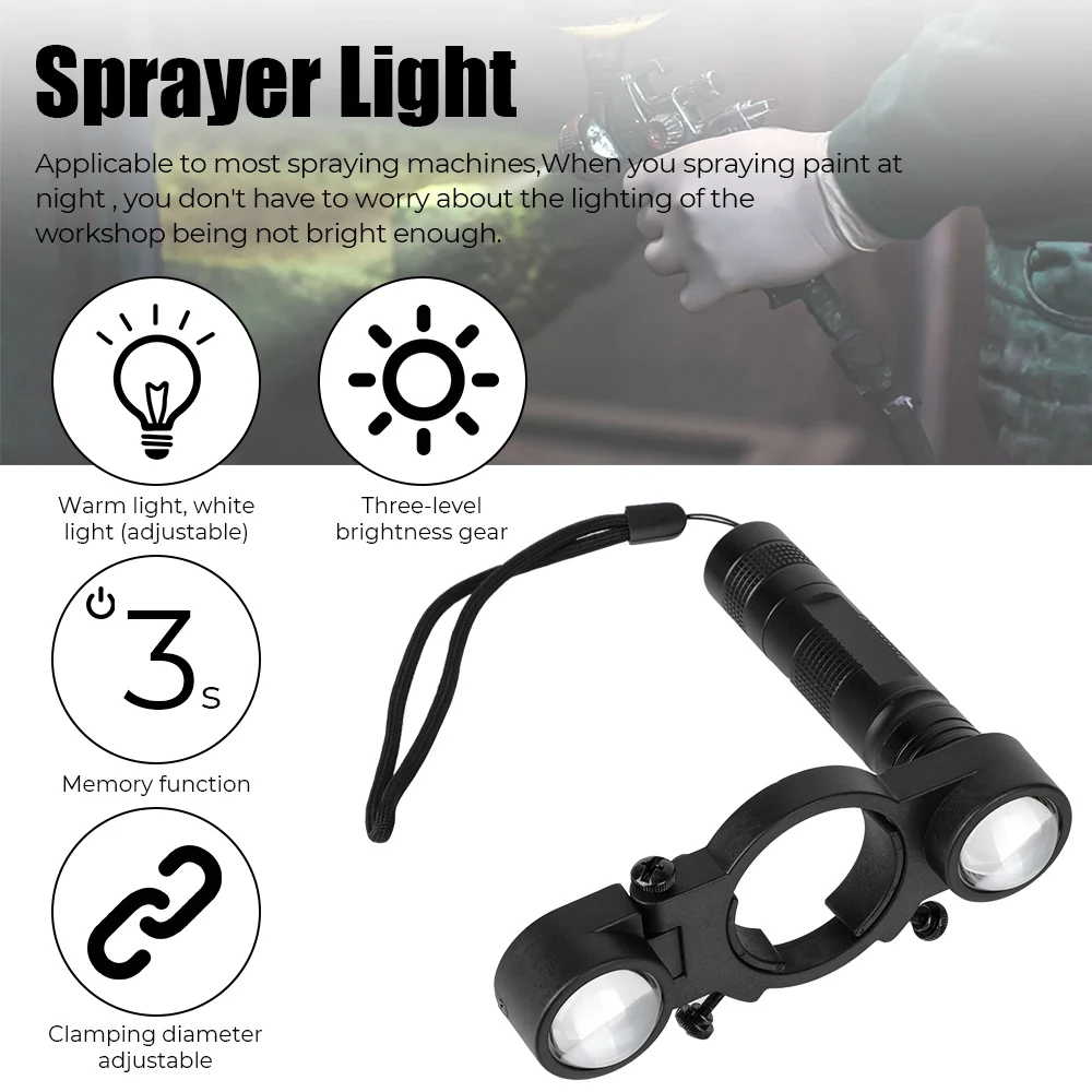 Spraying Machine Light Portable for Sprayer Tool Rechargeable Fill-in Light Universal Spray Light Adjustable Airbrush Lighting