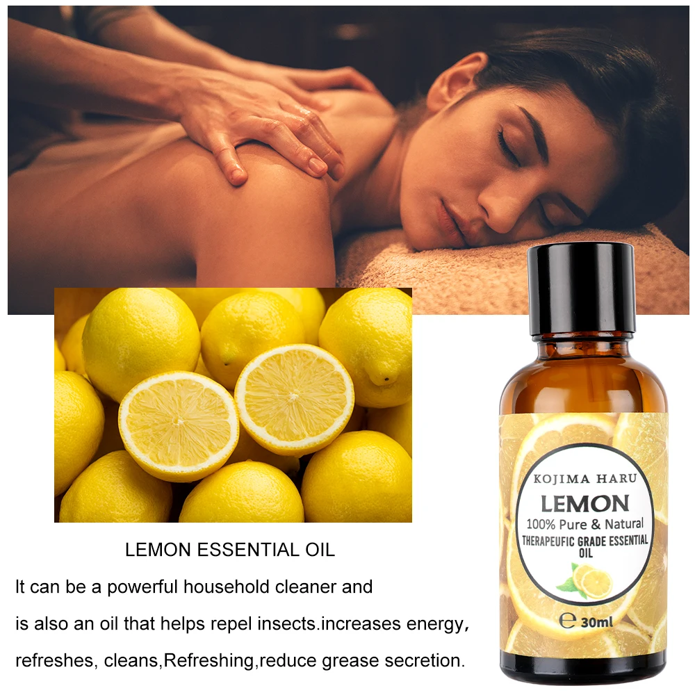 Description Picture 3 of item1pc Lemon Essential Oils 30ml/1.01 Fl.Oz For Diffusers Humidifier 100% Pure Natural Aromatherapy Massage Bath Sleep Relaxation