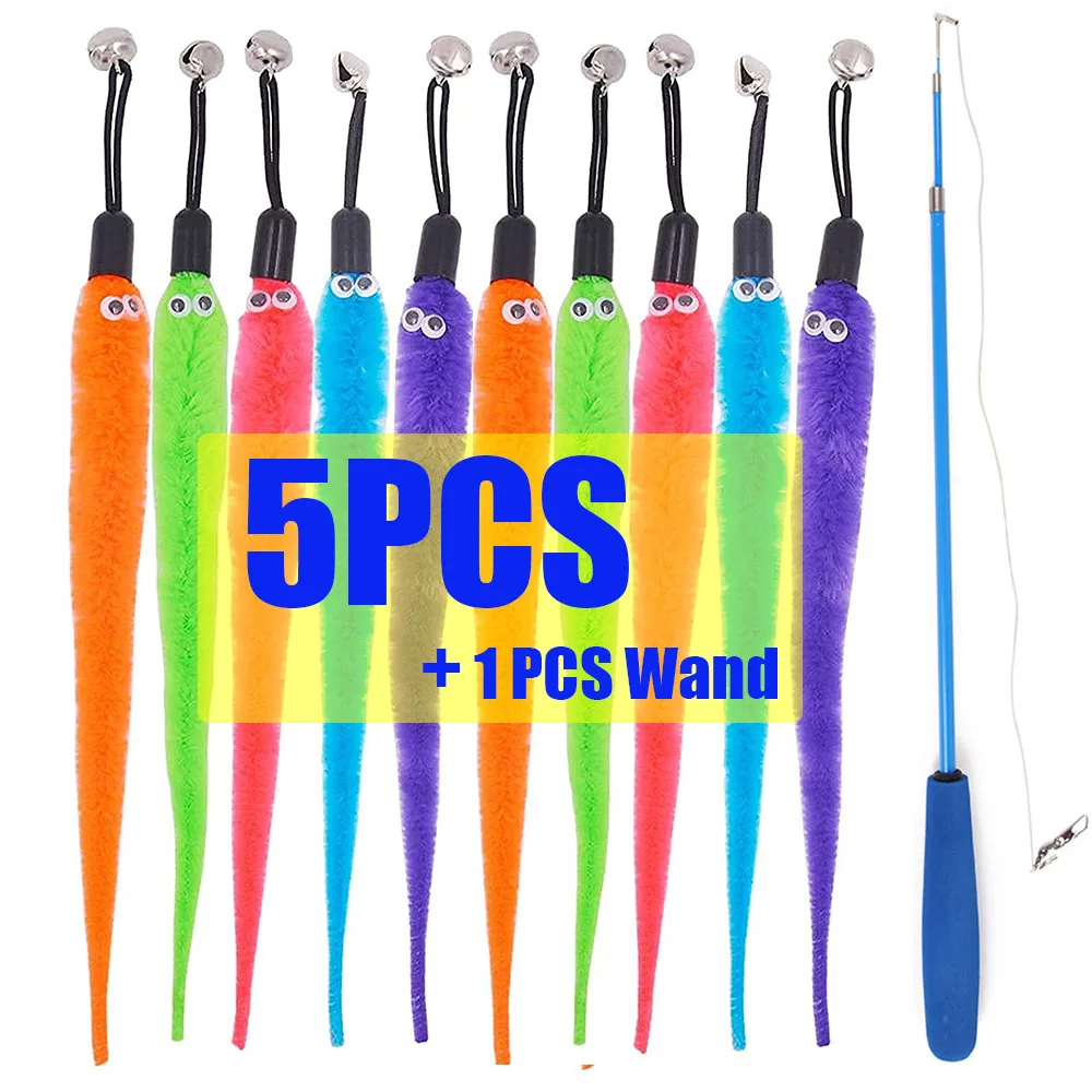 Description Picture 4 of itemRetractable Cat Toys Wand with 5/10Piece Teaser Refills, Interactive Cat Feather Toy for Cat Kitten Having Fun Exerciser Playing