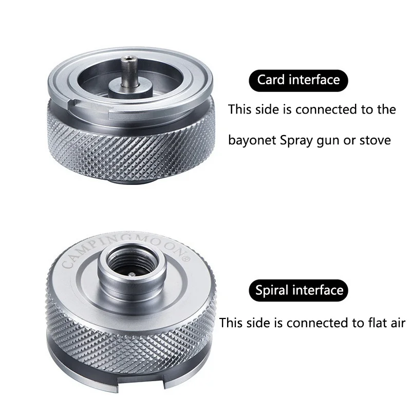 Description Picture 3 of itemOutdoor Hiking Camping Gas Stove Adaptor Split Type Furnace Converter Connector Portable Auto-off Aluminum Alloy Adapters