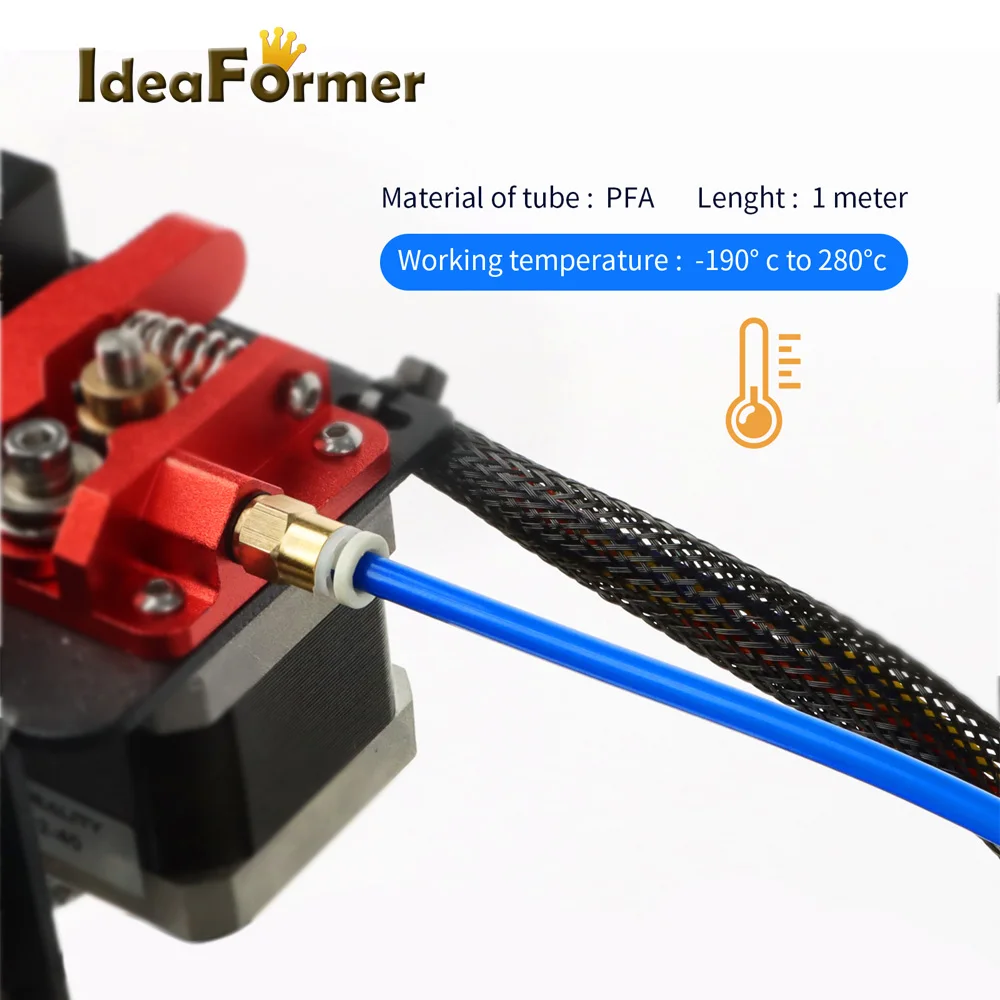 Description Picture 6 of itemIdeaFormer 3D Printer Accessories PFA PTFE Tubing 1M Tube Quick Fitting Cutter Pneumatic Fitting Push For1.75mm Filament Nozzles