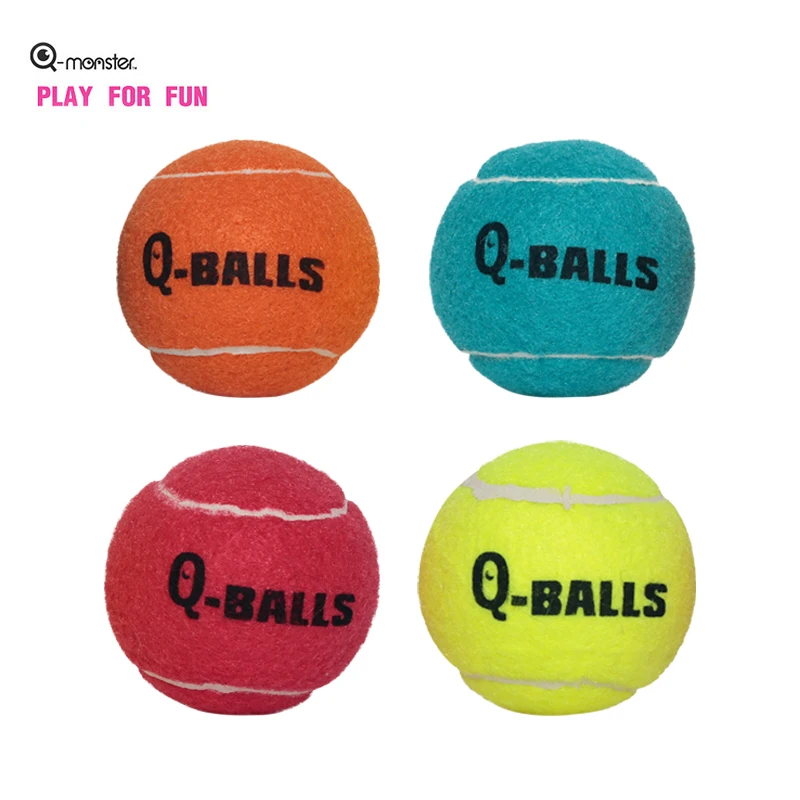Description Picture 5 of itemDog Toy Set Q-MONSTER Thick Walled Natural Rubber Squeak Chew Balls for Dogs Tennis Interactive Bouncy Balls for Training 4-pack