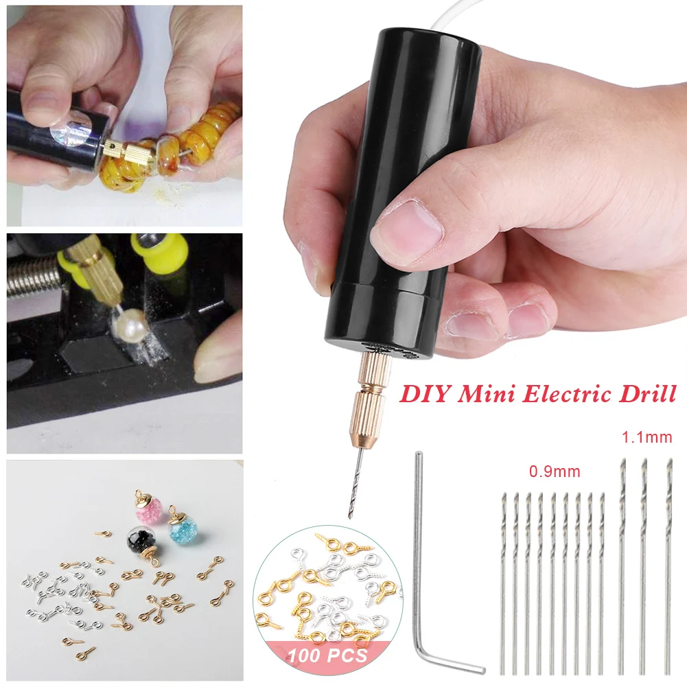 Description Picture 3 of itemMini Hand Drill Electric USB Handheld Drill Portable Rotary Drill Bit Set With Bits For Grinding Cutting Jewelry Making DIY Tool