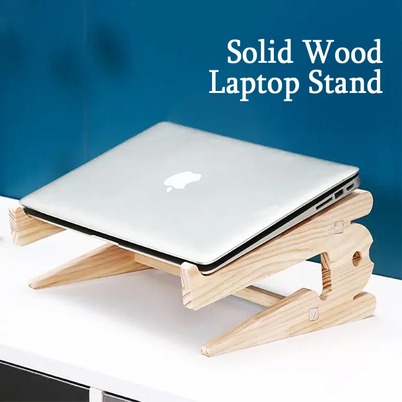 Solid Wood Laptop Stand Vertical Frame Cushion Height Bracket Cooling Base Desktop Increase Bracket Cooling Frame Increase Frame