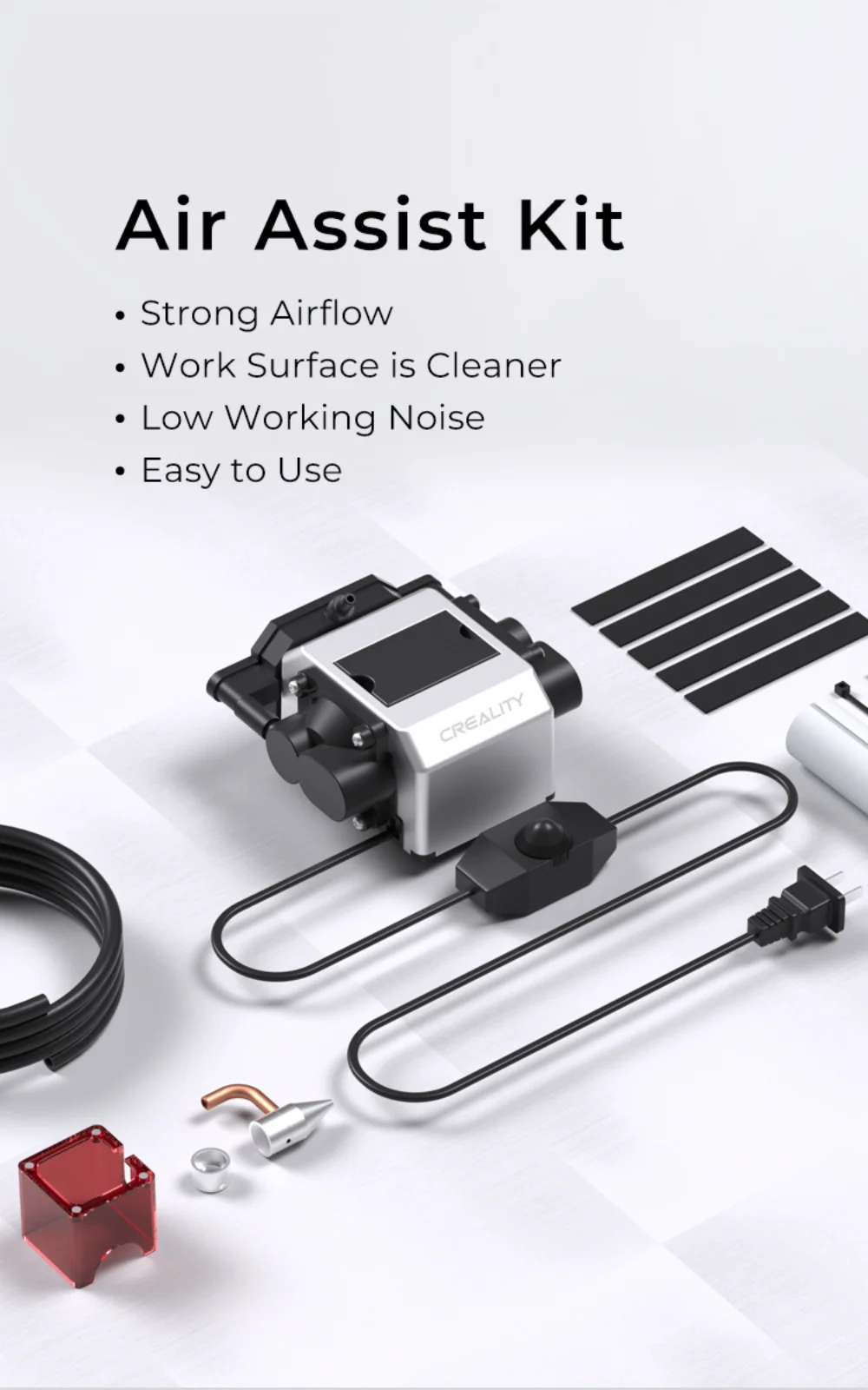 Description Picture 4 of itemCreality Official CR-Laser Falcon 10W Air Assist Kit Engraver Machine Upgrade Accessories Strong Airflow Reduce Soot Low Noise