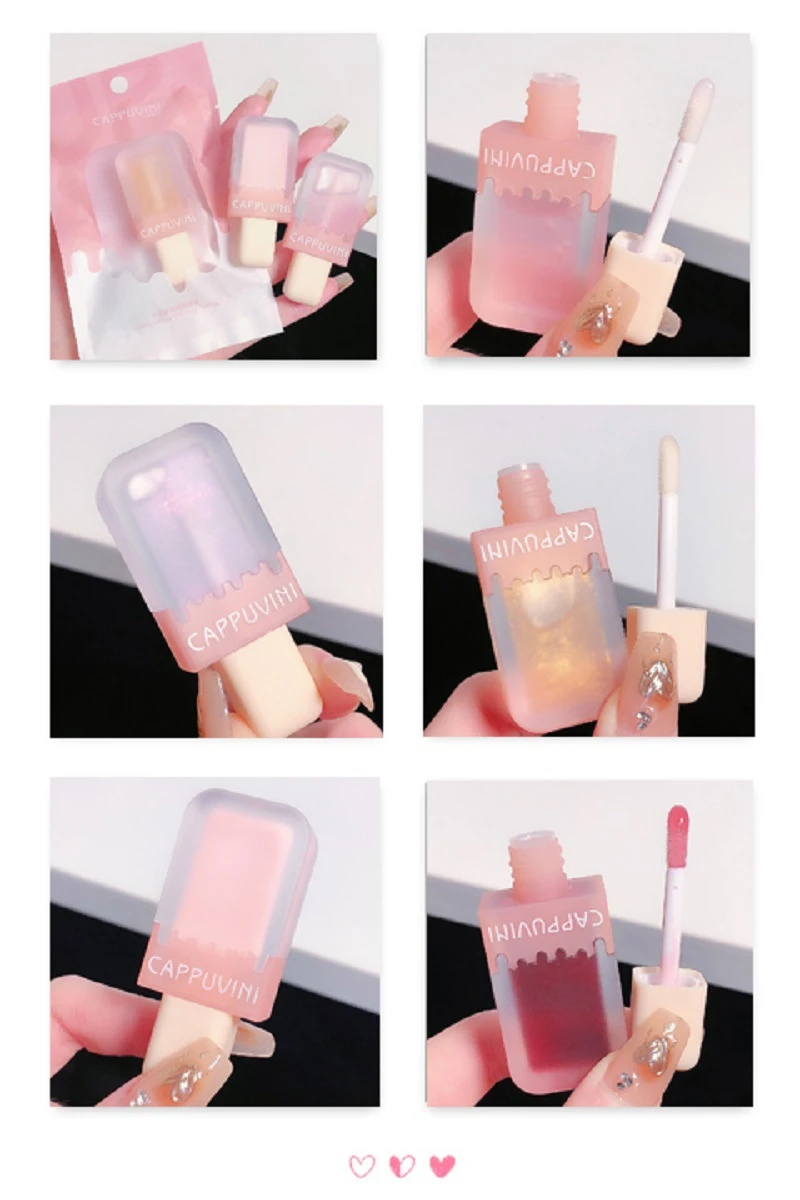Description Picture 5 of itemLovely Popsicle Lipgloss with Delicate Flash Glitter Lipgloss Crystal Jelly Lip Oil Moisturizing Lipstick Lip Makeup Lip Care