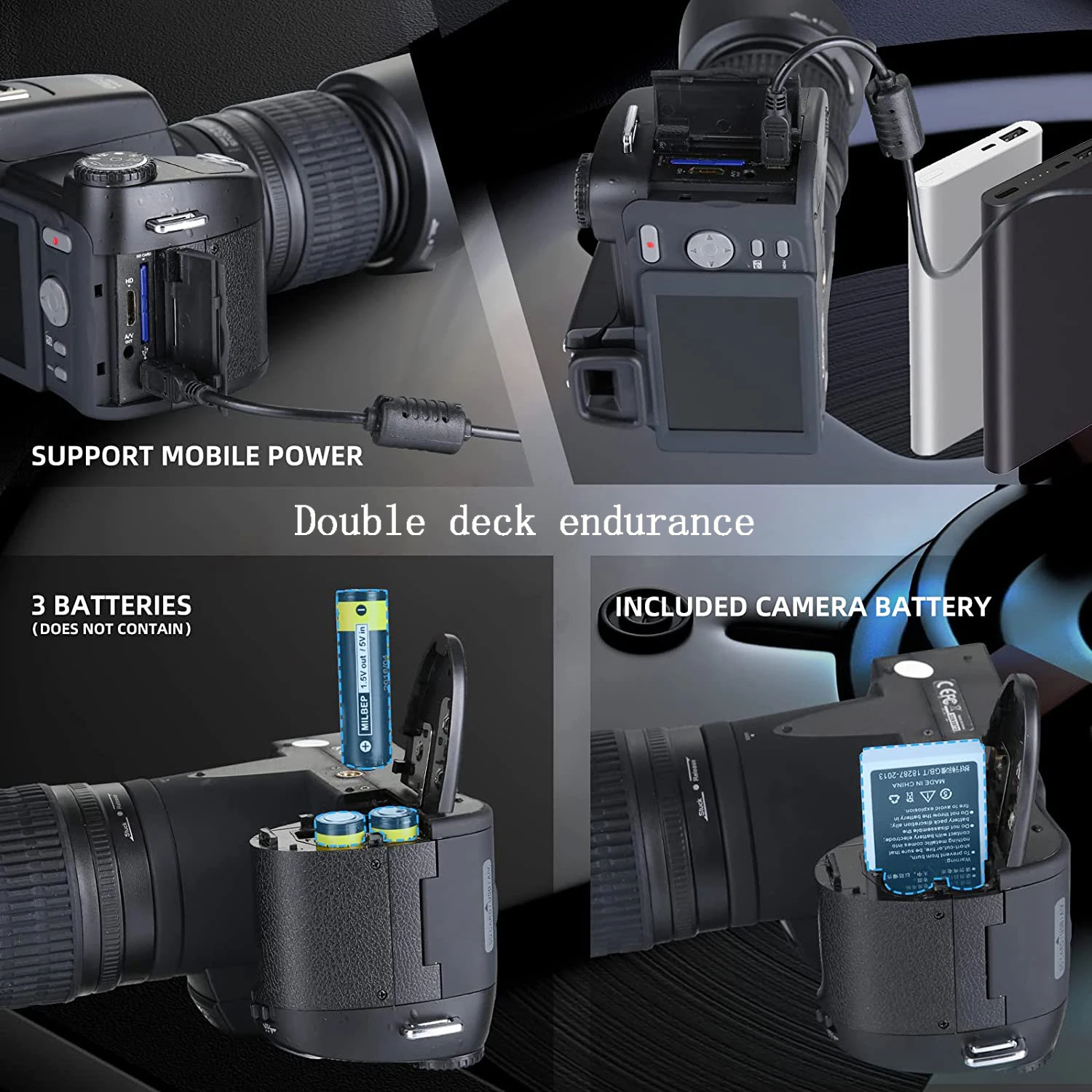 2023 Digital Camera DSLR Web Viog Camera With 24X Telephoto Lens Professional Digital YouTube 1080P HD Video Camera