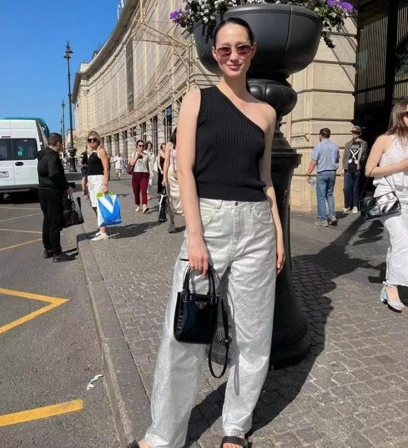Description Picture 6 of itemTARUXY Loose PU Women Pants Solid Casual High Waist Pockets Fashion Streetwear Woman 2023 Autumn Winter New Baggy Bottoms Femme