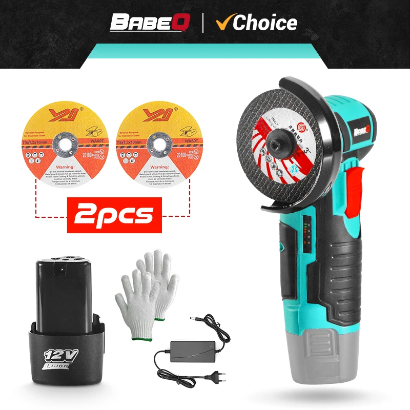 12V Cordless Electric Angle Grinder 800W 19500rpm Lithium Battery Mini Polishing Grinding Machine Diamond Cutting Grinder Tools