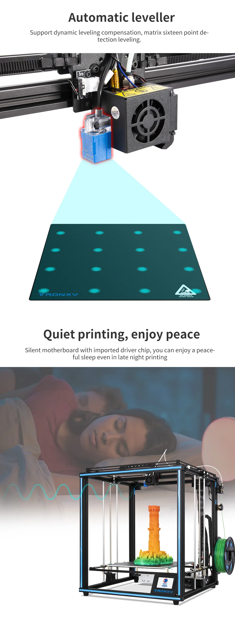 Description Picture 4 of itemTronxy 3D Printer X5SA DIY Kits CoreXY Structure  With Build Size 330*330*400mm Auto leveling 3D Impresora