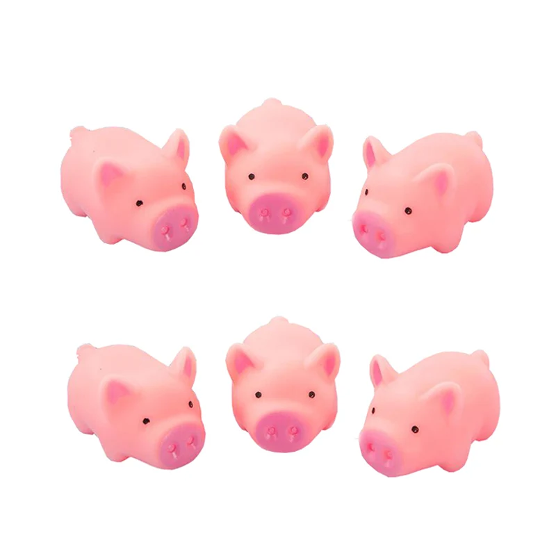 Description Picture 3 of item10pcs Pet Toy Cute Pink Pig Squeeze Squeaky Sound Soft Rubber Mini Toy Chew Interactive Games Training Funny Toy Pet Supplies