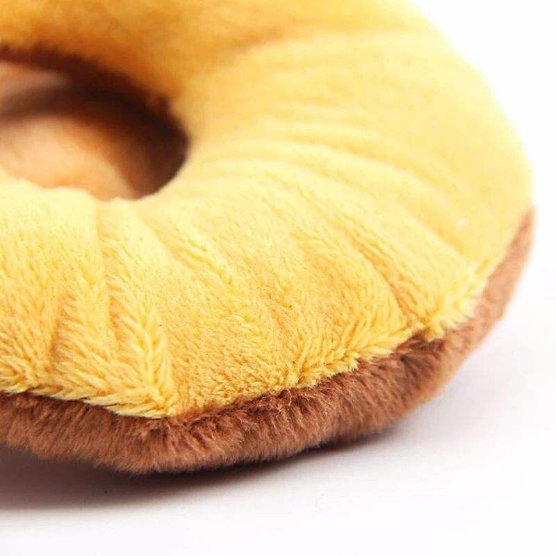 Description Picture 3 of itemPet Dog Plush Toys Donuts Shape Puppy Squeaky Toys Pink Brown Soft Plush Pet Dog Puppy Squeaky Toys Pet Supplies