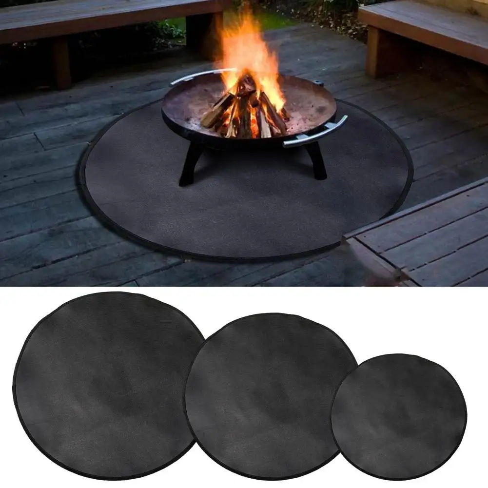 Description Picture 3 of item24/32/36inch Fire Pit Mat Round Heat Resistant Fireproof Mat Portable Fireproof Floor Protective Mat For BBQ