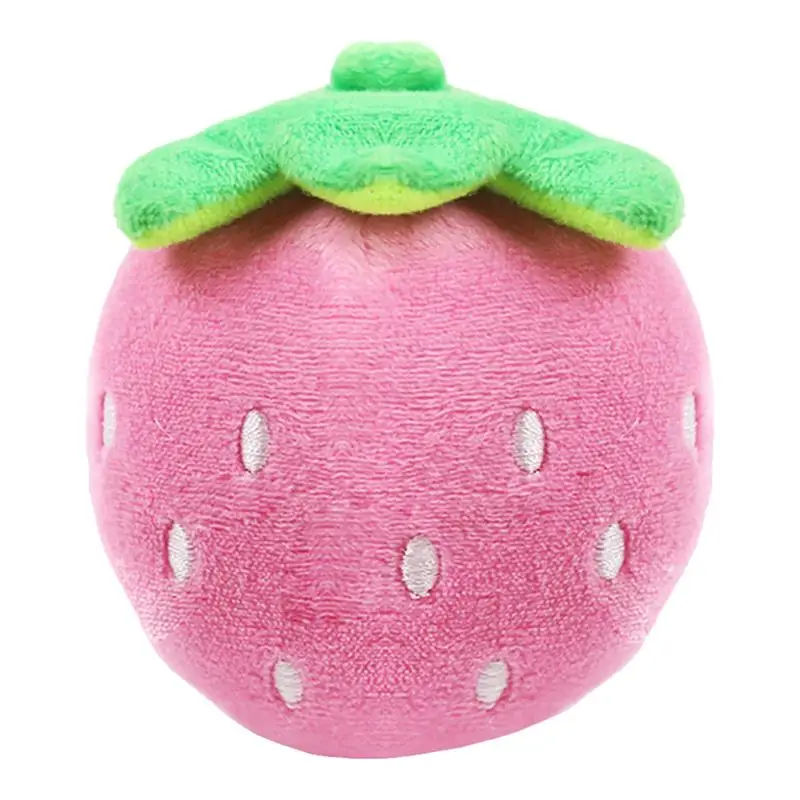 Dorakitten 1pc Cat Toy Bite Resistant Pet Toy Cute Plush Strawberry Shape Cat Interactive Training Toy Pet Supplies Cat Favors