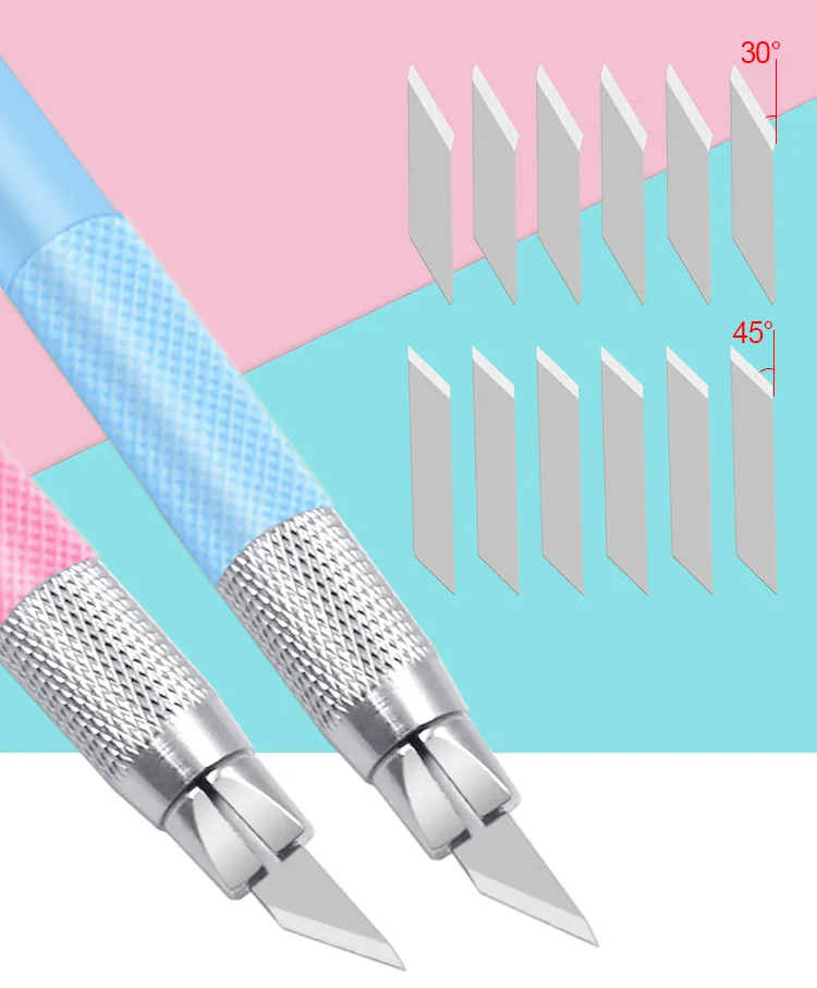 Description Picture 2 of itemmetal carving utility knife student non slip craft paper cutter pen stationery school art cutting supplies tools