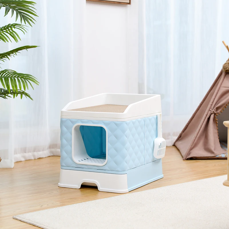 Pet Cat Nest House Villa Box Wear-resistant Kitten Puppy Sporting Scratching Board Cat Toilet Litter Pan Pet Cats Accessories