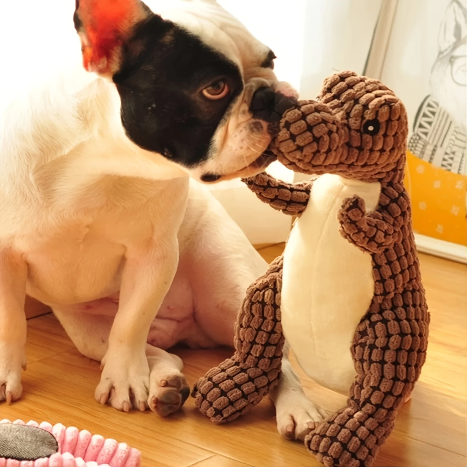 Description Picture 5 of itemCats & Dogs Pet Plush Dinosaur Toys Interactive Dog Chew Toys Plush Stuffing Pet Supplies  for Small Medium Dogs Bite Resistant