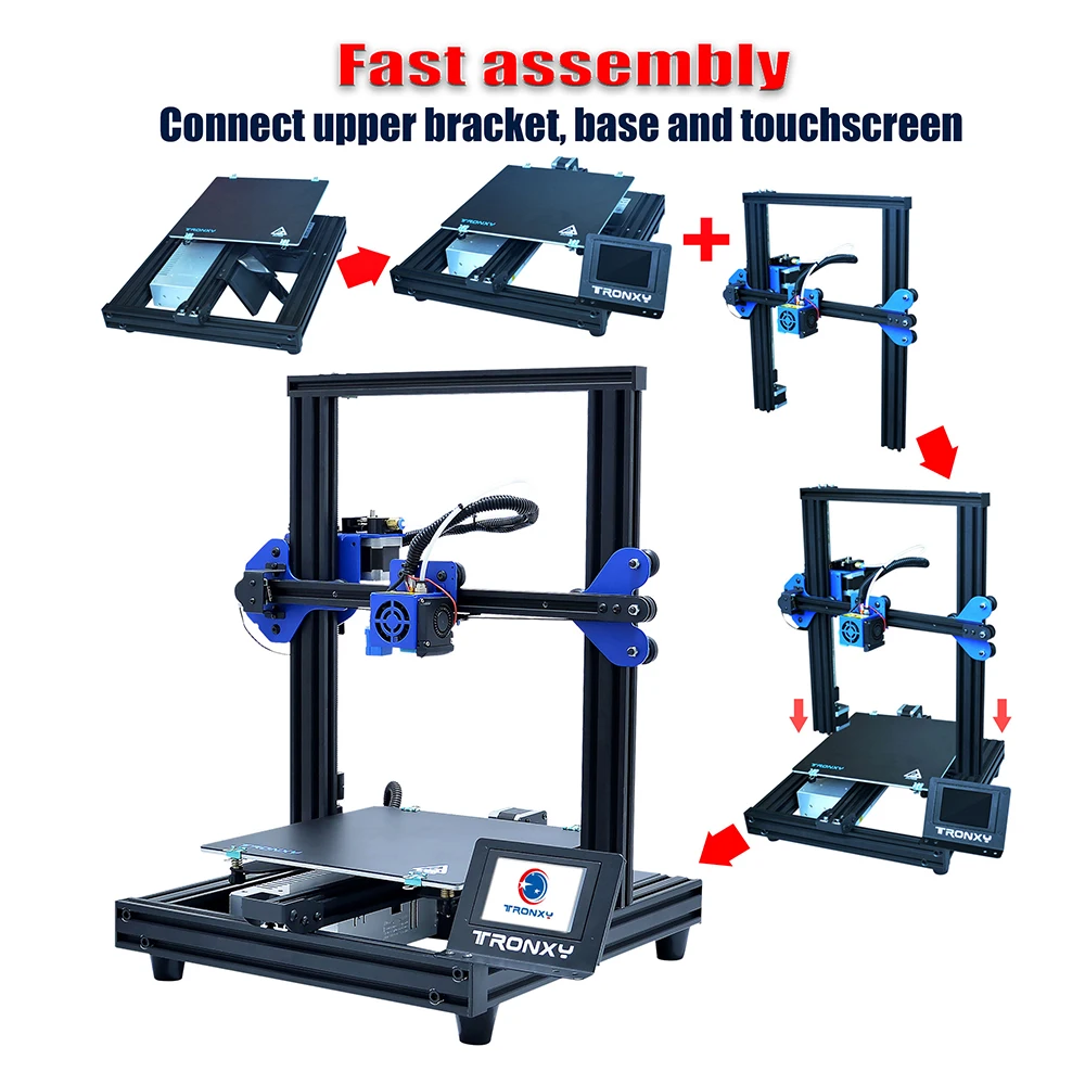 TRONXY XY-2 Pro Desktop 3D Printer DIY Kit Assembly 255*255*260mm Build Volume Support Auto Leveling Resume Print impressora 3d
