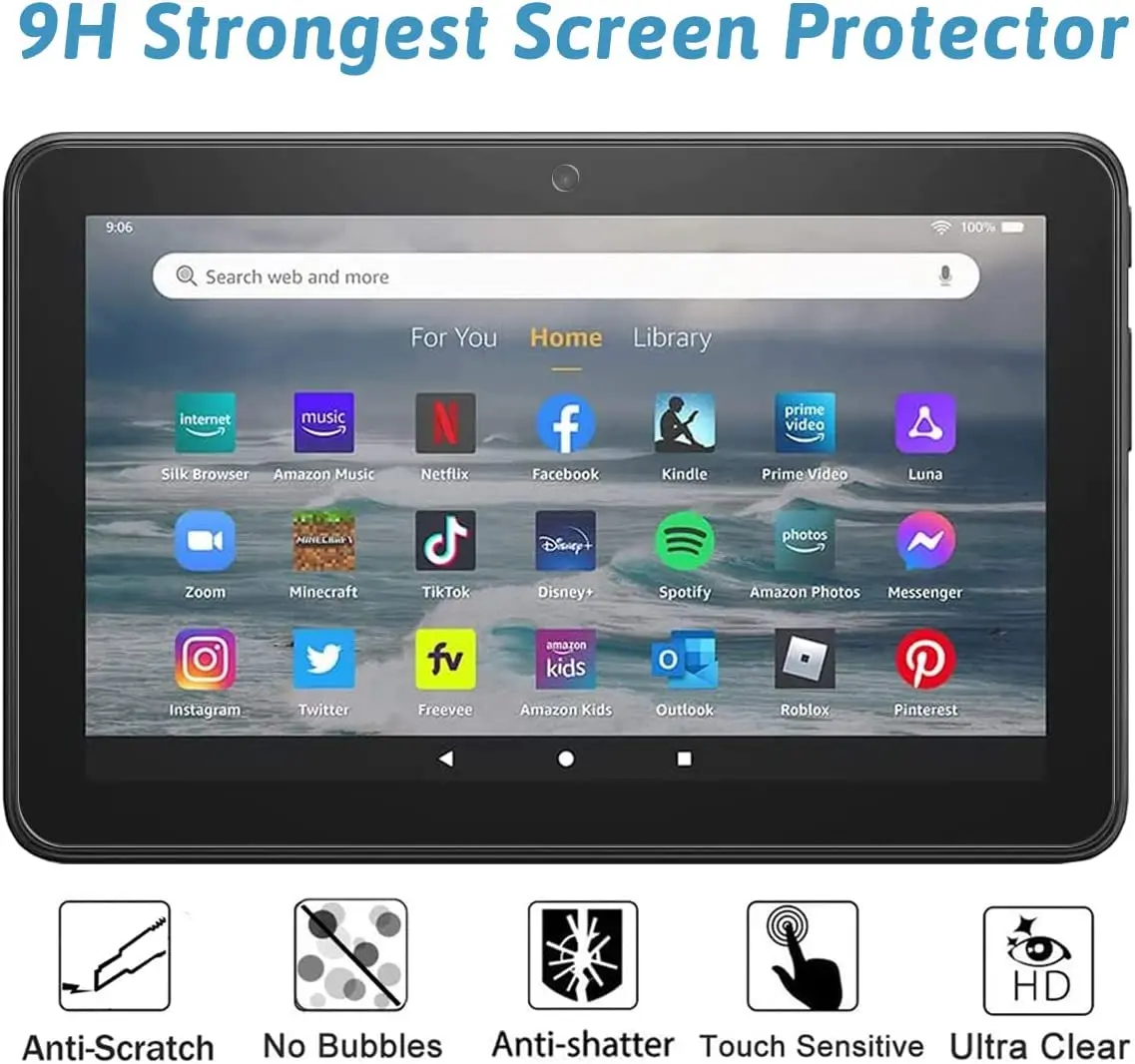 Description Picture 5 of itemfor All new Fire 7 2022 release 12th generation 7'' Tempered glass screen protector tablet protective film