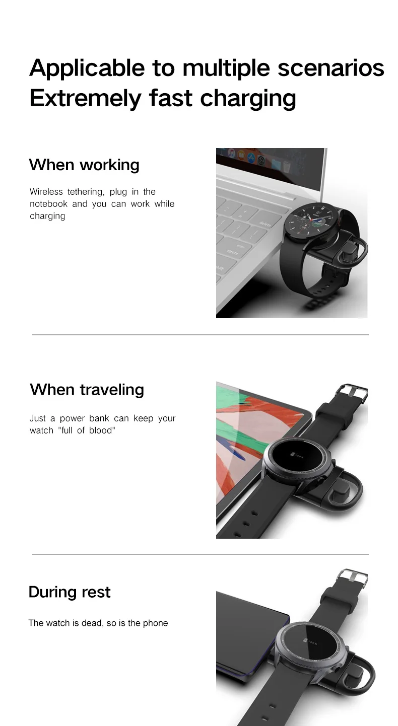 Description Picture 6 of itemUSB C Charger Portable Magnetic Charging Dock for Samsung Galaxy Watch 5 Pro 4 3 Active 2 1 Classic Type Cable Wireless Chargers