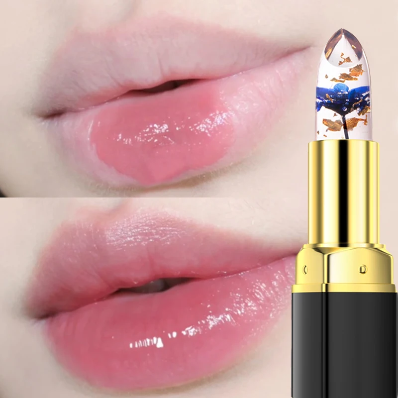 Description Picture 2 of itemFlower Jelly Flower Lipstick Color Change Waterproof Long Lasting Moisturizer Lip Balm Lips Care Women Lips Cosmetics 6 Colors