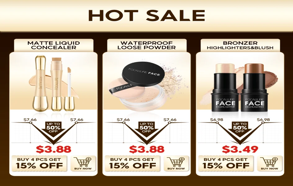 Description Picture 2 of itemFOCALLURE 5 In 1 Face Concealer Palette High Coverage Lightweight Longlasting Waterproof Foundation Cream Makeup Cosmetics