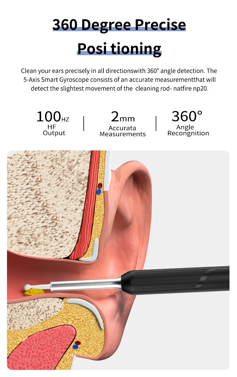 Description Picture 5 of itemSmart Ear Cleaner Wax Removal Tool Digital 400W Precision Camera IP67 Waterproof Endoscope Otoscope Earpick Clean Sticks
