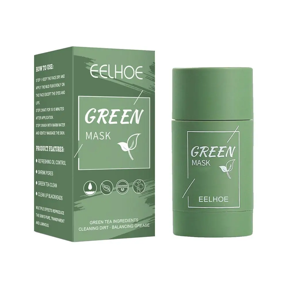 Description Picture 6 of item1pc Cleansing Green Stick Green Tea Mask Purifying Clay Stick Mask Oil Control Anti-Acne Eggplant Whitening Skin Care Face Mask