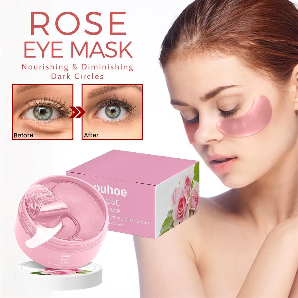 Description Picture 5 of itemSkincare Products Pink Rose Hyaluronic Acid Eye Mask Remove Dark Eye Circles Collagen Eye Patches Korean Face Care Product