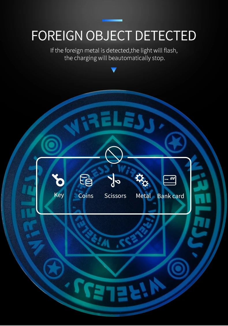 Description Picture 5 of item10W Fast Wireless Charger Magic circle For iPhone 12 11 11Pro Max Qi Fast Charging Pad for Samsung Iconic Brand Mi Huawei Fast Charger