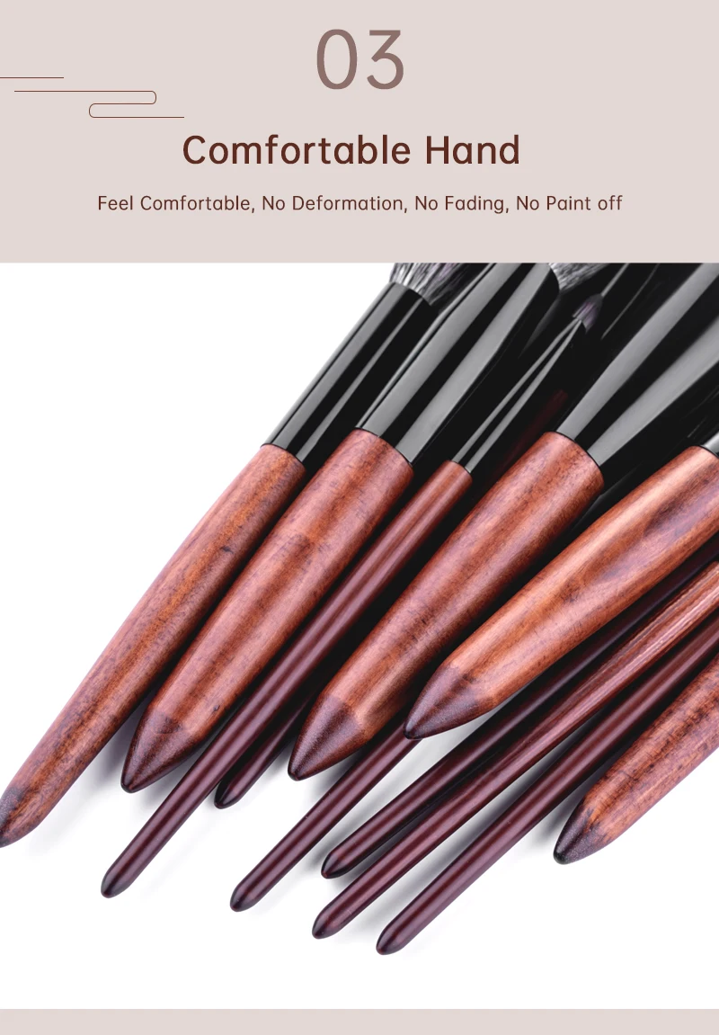 Description Picture 6 of item12pcs High Quality Makeup Brushes Set Foundation Powder Blush Eyeshadow Sponge Brush Soft Wool Fiber Hair Cosmetic Tools