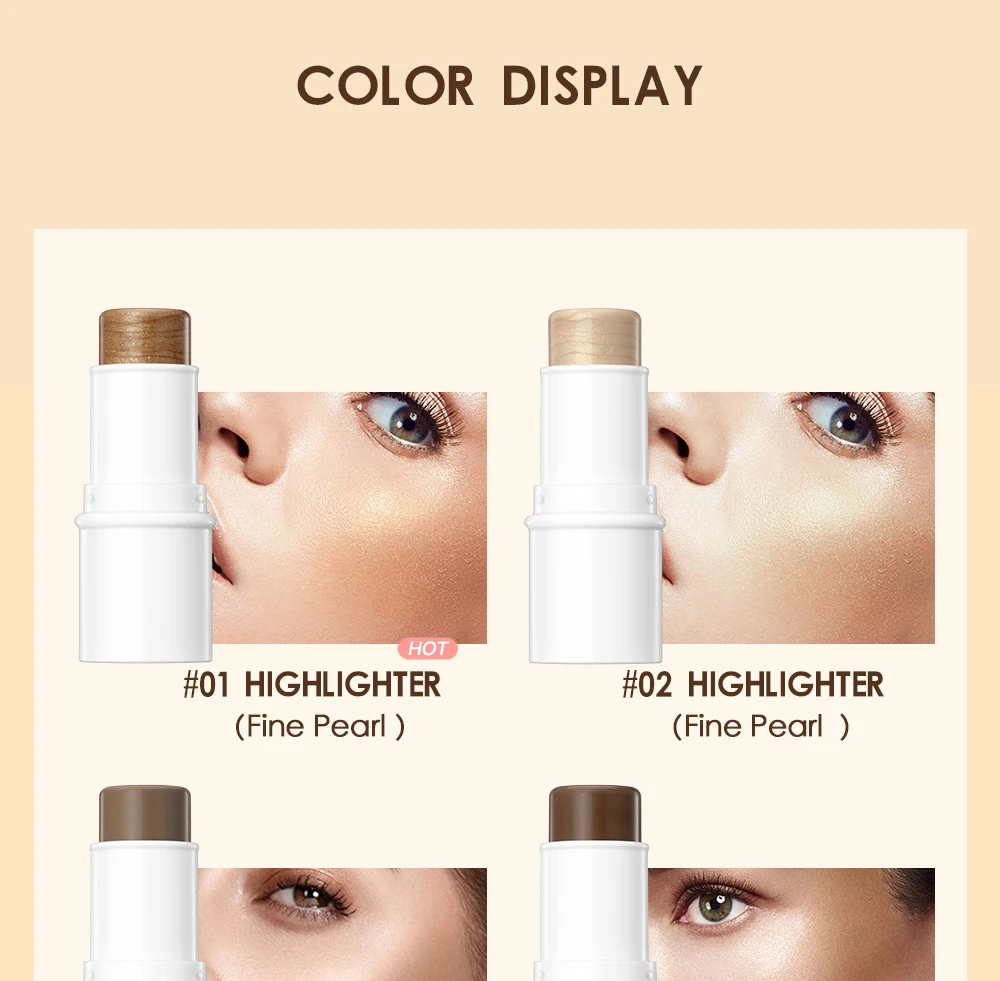 Description Picture 5 of itemQIBEST Highlighter Makeup Glitter Contouring Bronzer For Face  Blush Sticks Shimmer Powder Texture Illuminator Women Cosmetics