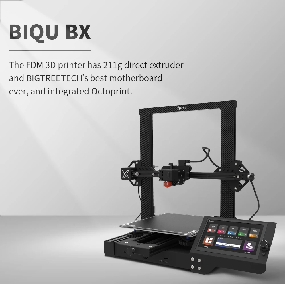 Description Picture 3 of itemBIQU BX FDM 3D Printer With 32 Bit Motherboard 7inch Touch Screen Supprot Octoprin High Precision Frame Larger DIY Impresora 3d