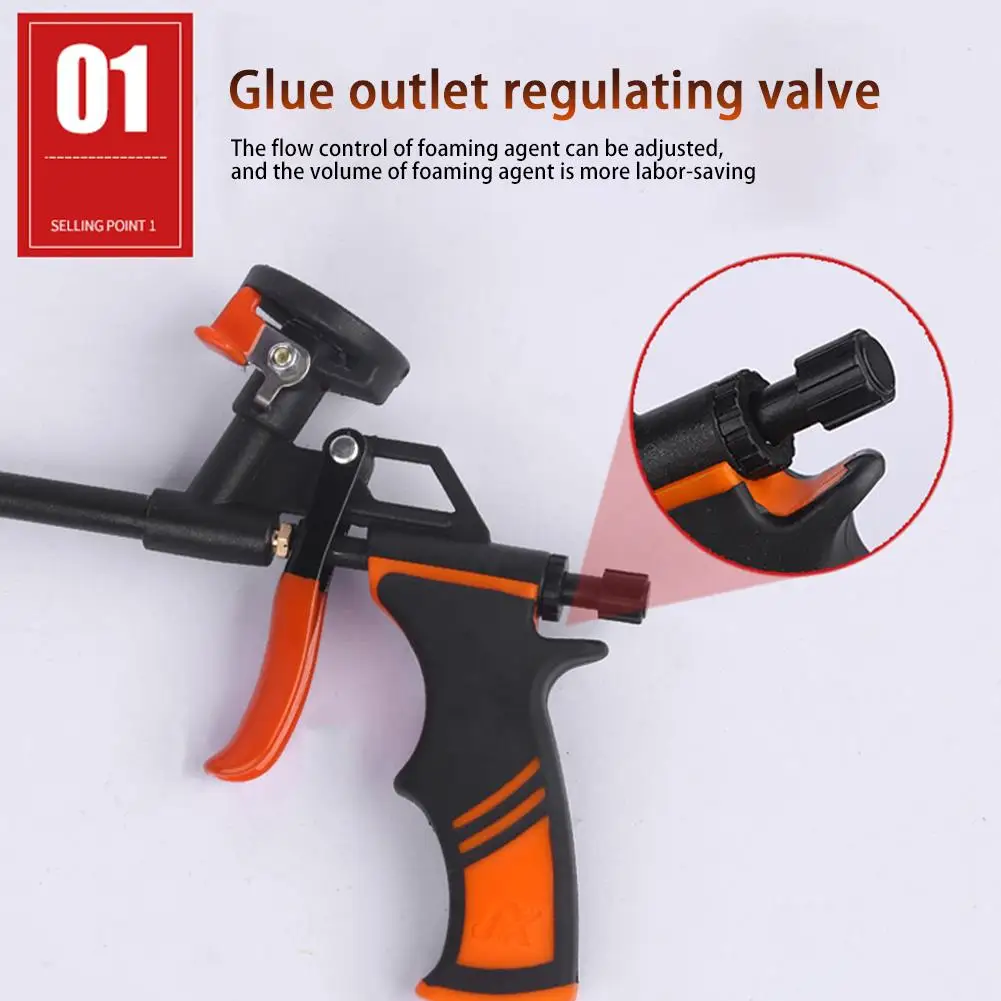 Description Picture 5 of itemBeautiful Seam Glue Gun With Switch Valve Spray Gun Foaming Agent No-clean Spray Gun Foam Polyurethane Glue Gun