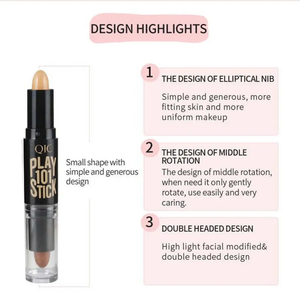 Description Picture 2 of itemDouble-head V Face Stick Highlighter Trimming Stick High-light Shadow Concealer Pen Contouring Stick Long-lasting Makeup